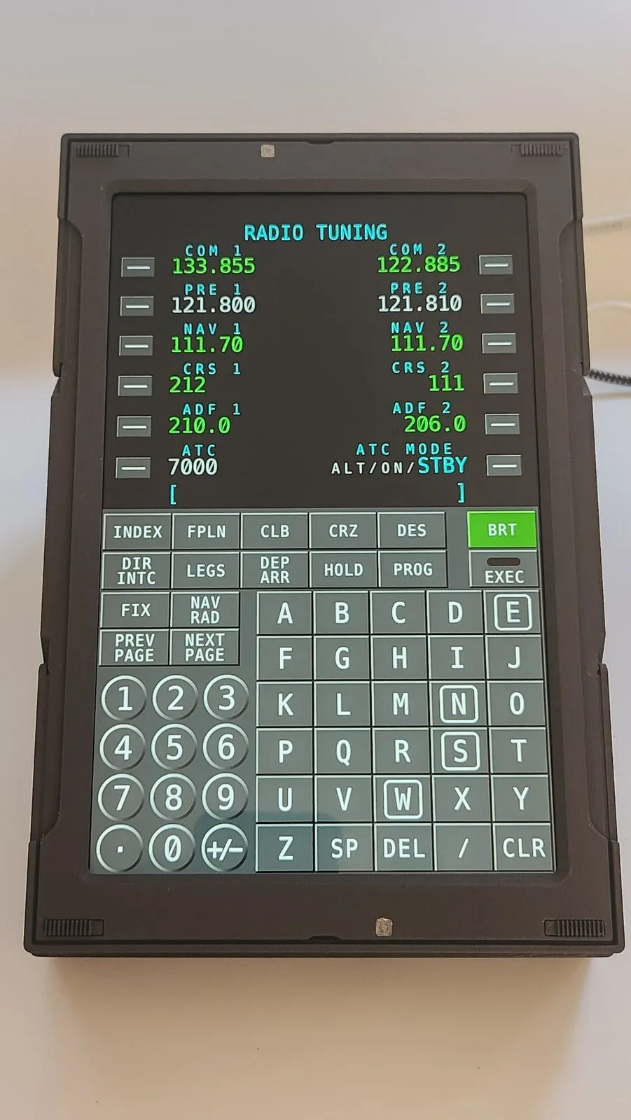 LAS TFMC prototype showing a radio tuning page